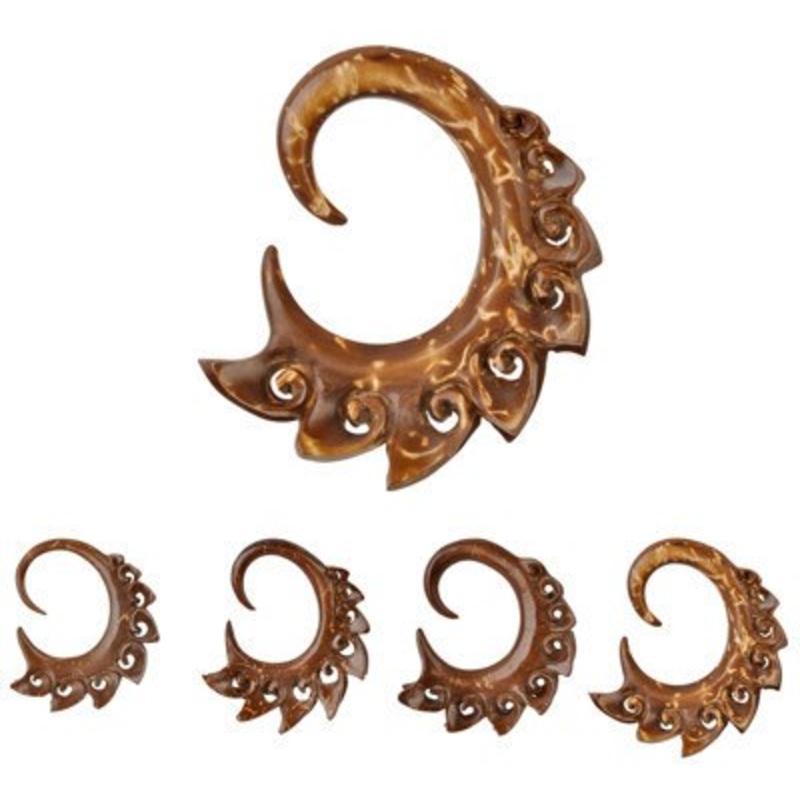 Swirly Coco Wood Hangers 6 gauge (4mm) Coco Wood Pair