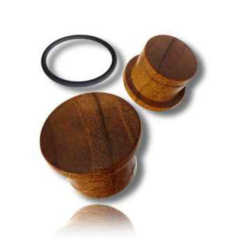 Teak Wood Single Flared Plugs 4 gauge (5mm) Teak Wood Pair