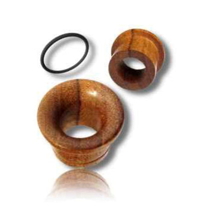 Teak Wood Single Flared Tunnels 6 gauge (4mm) Teak Wood Pair