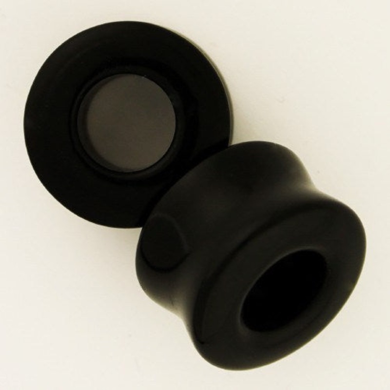 Thick Walled Black Glass Tunnels 0 gauge (8mm) Black Pair