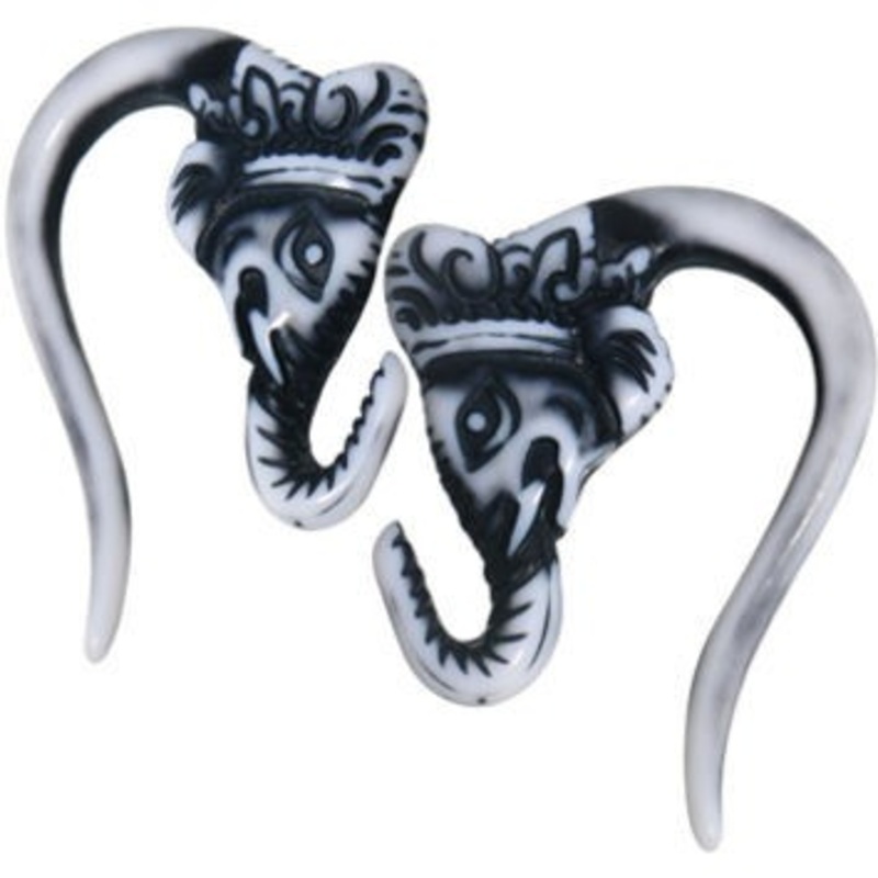White Ganesha Hangers 8 gauge (3mm) White Pair