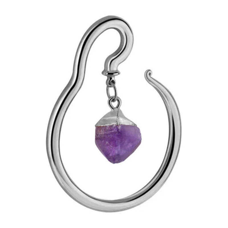 Amethyst Stainless Pear Hangers 6 gauge (4mm) Stainless Steel Pair