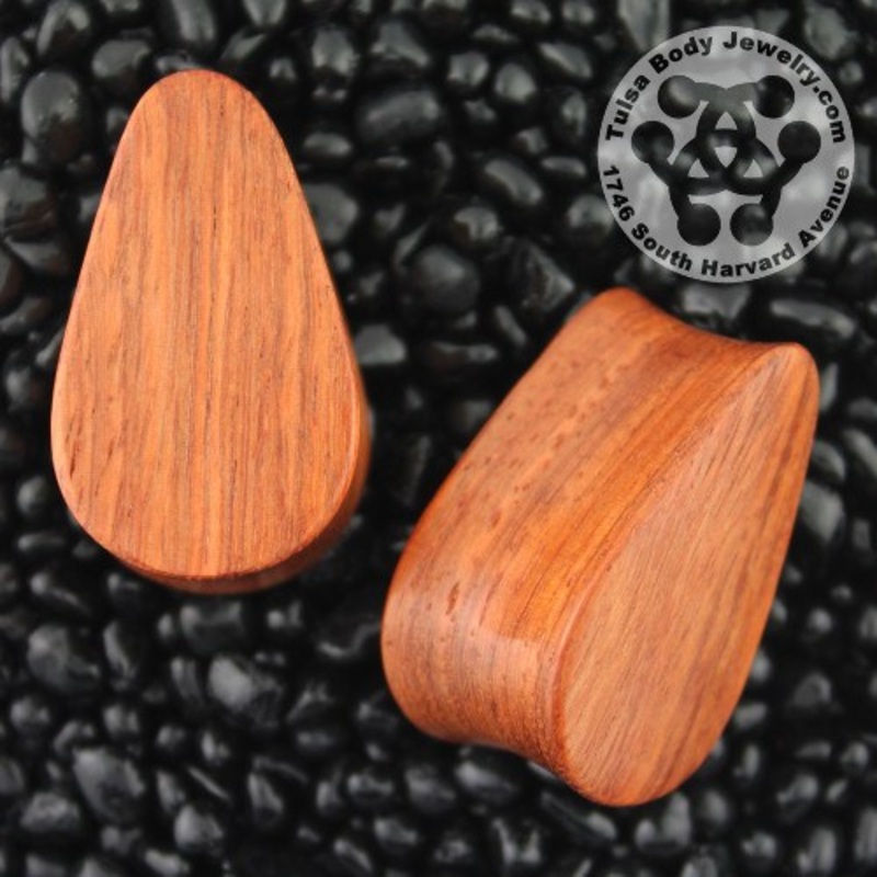 Bloodwood Teardrop Plugs by Siam Organics 1/2 inch (12.7mm) Bloodwood Pair