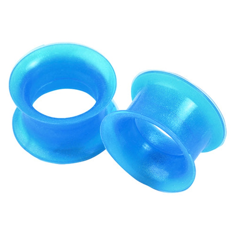 Blue Thin-Wall Silicone Tunnels 7/16 inch (11mm) Blue Pair