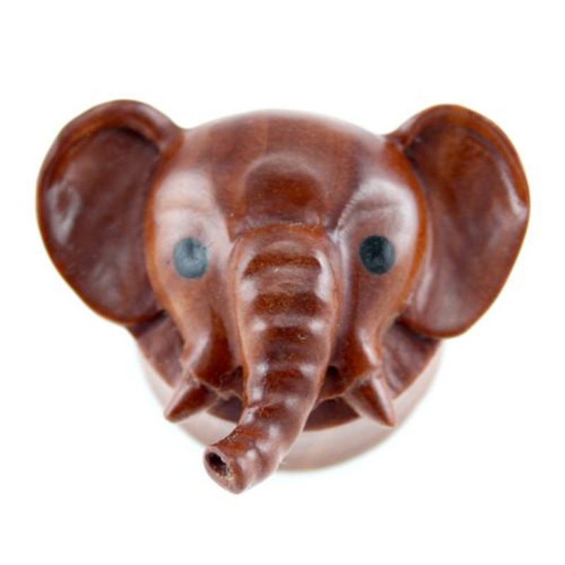 Pet Elephant Plugs by Urban Star Organics 2 gauge (6mm) Sabo Wood Pair