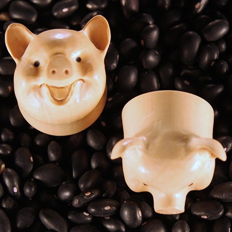 Piggy Plugs by Urban Star Organics 9/16 inch (14mm) Crocodile Wood Pair
