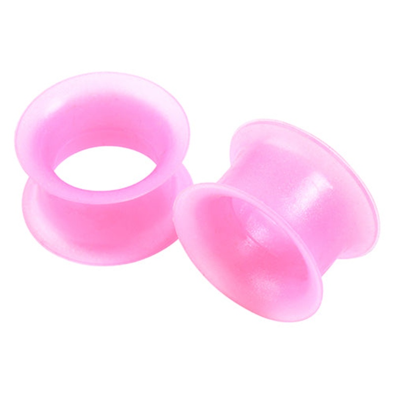 Pink Thin-Wall Silicone Tunnels 2 gauge (6mm) Pink Pair