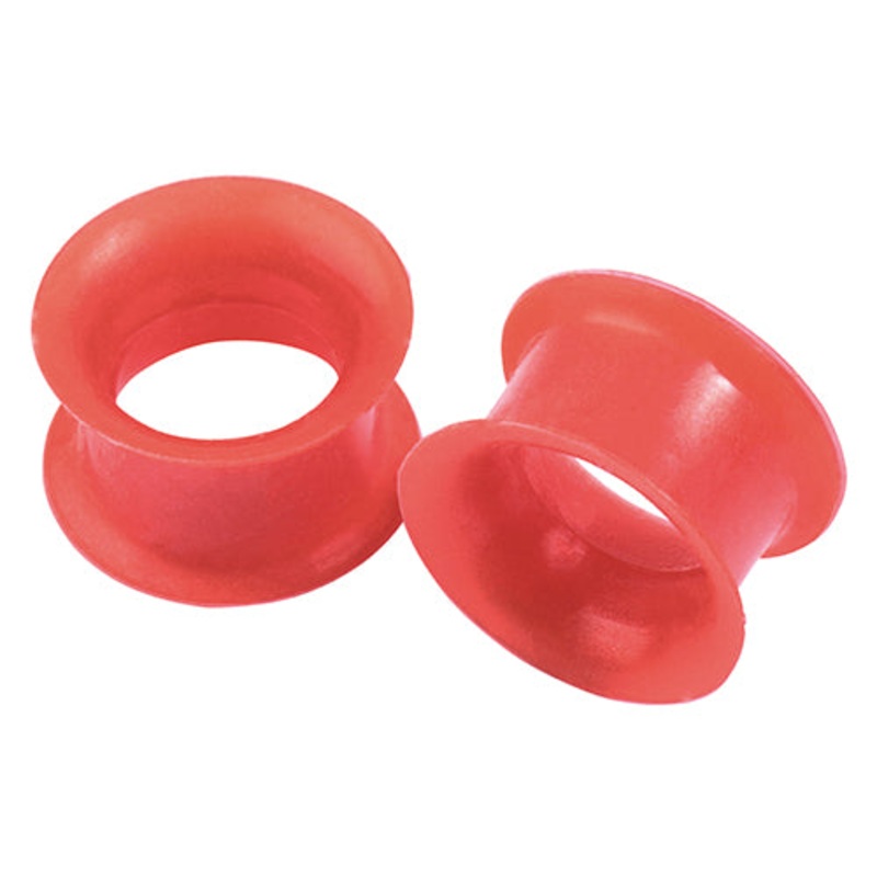 Red Thin-Wall Silicone Tunnels 0 gauge (8mm) Red Pair