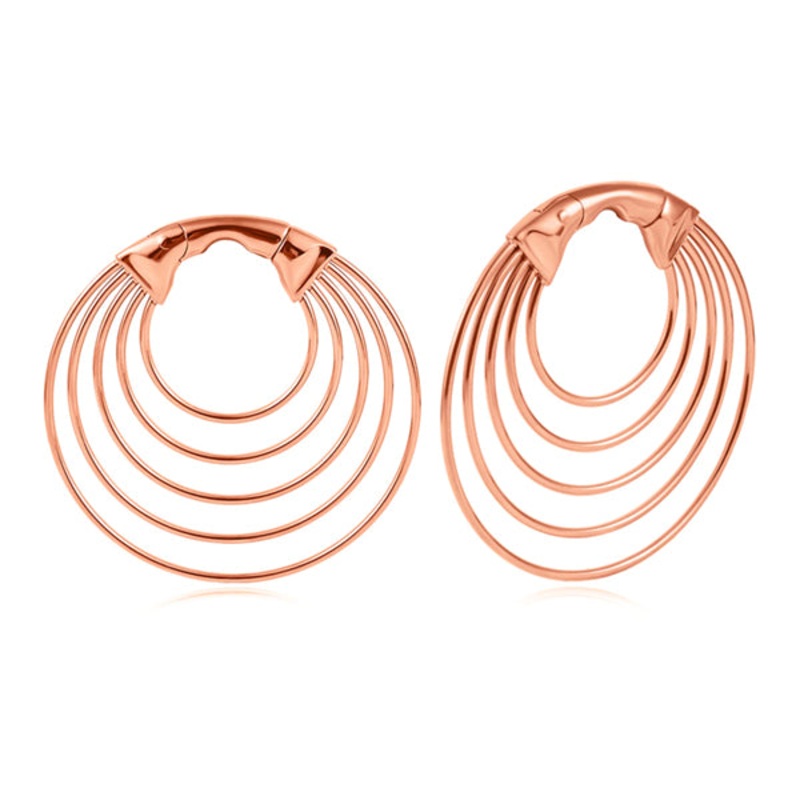 Rose Gold Multi Hoops 2 gauge (6mm) Rose Gold Pair