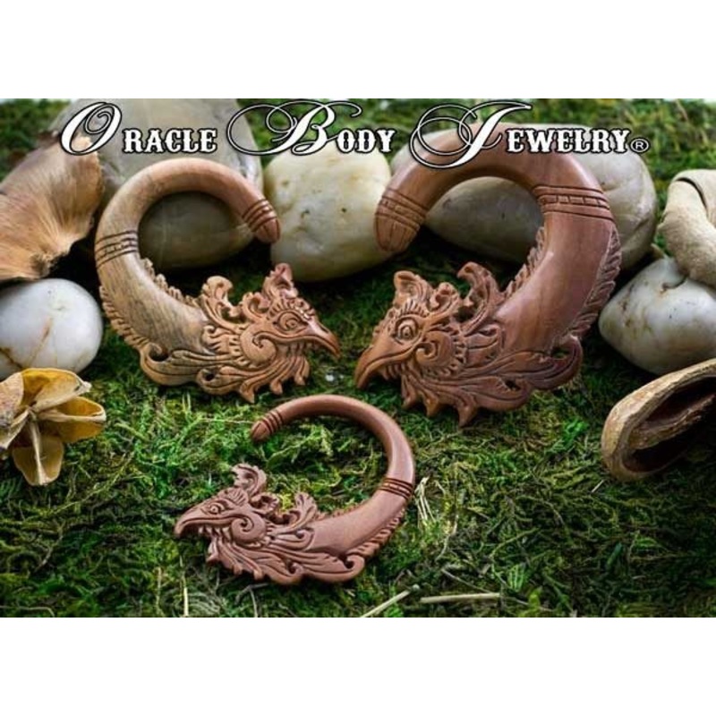 Saba Garuda Hangers by Oracle Body Jewelry 2 gauge (6mm) Saba Wood Pair