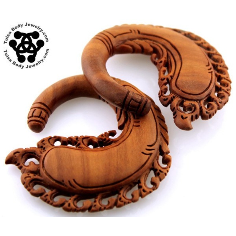 Saba Katana Hangers by Oracle Body Jewelry 4 gauge (5mm) Saba Wood Pair