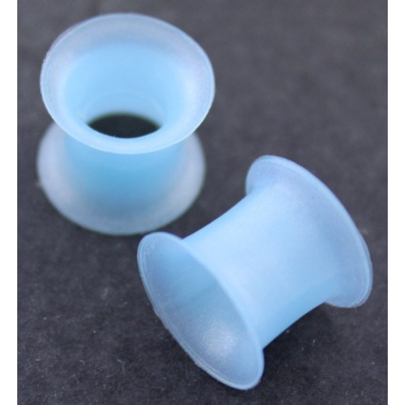 Sky Blue Thin-Wall Silicone Tunnels 2 gauge (6mm) Sky Blue Pair