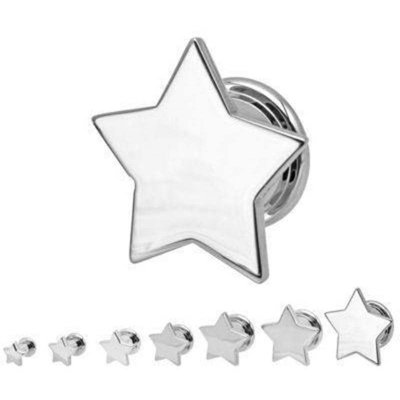 Star Front Stainless Screw-On Plugs 9/16 inch (14mm) Stainless Steel Pair