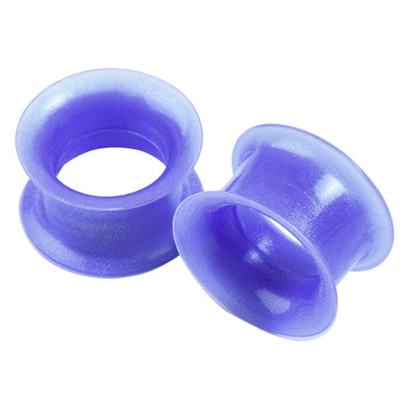 Violet Thin-Wall Silicone Tunnels 0 gauge (8mm) Violet Pair