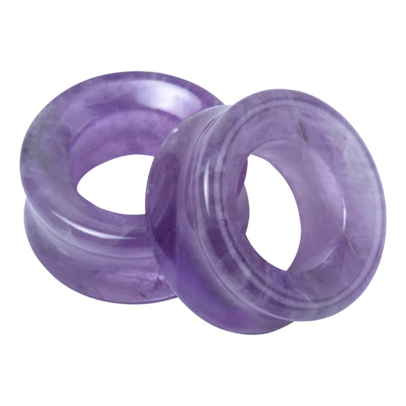 Amethyst Tunnels 2 gauge (6mm) Amethyst Pair