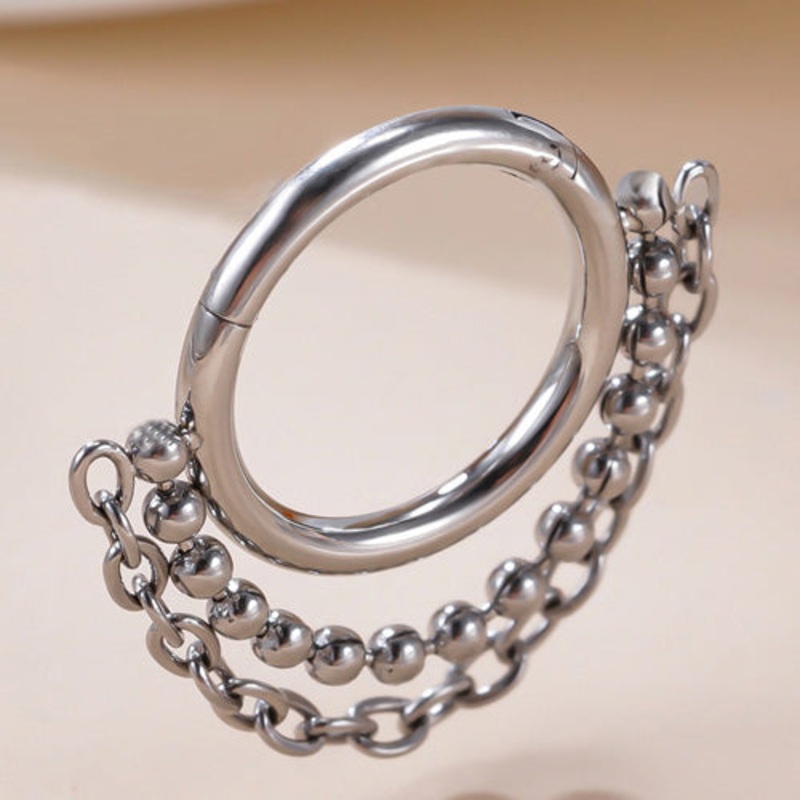 Double Chain Stainless Hinged Ring 16g – 5/16″ diameter (8mm) Stainless Steel