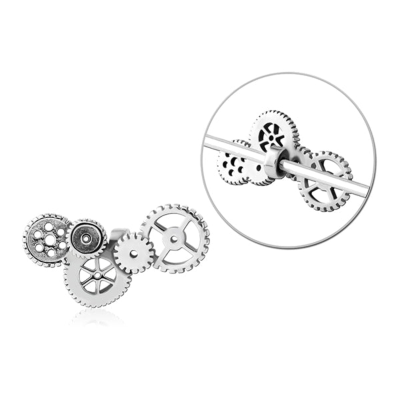 Gearworks Stainless Barbell Charm 11×19.1mm Stainless Steel