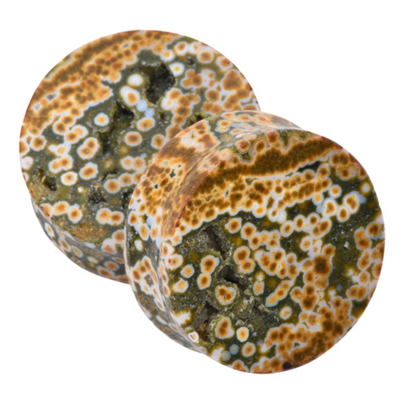 Orbicular Jasper Plugs 00 gauge (10mm) Orbicular Jasper