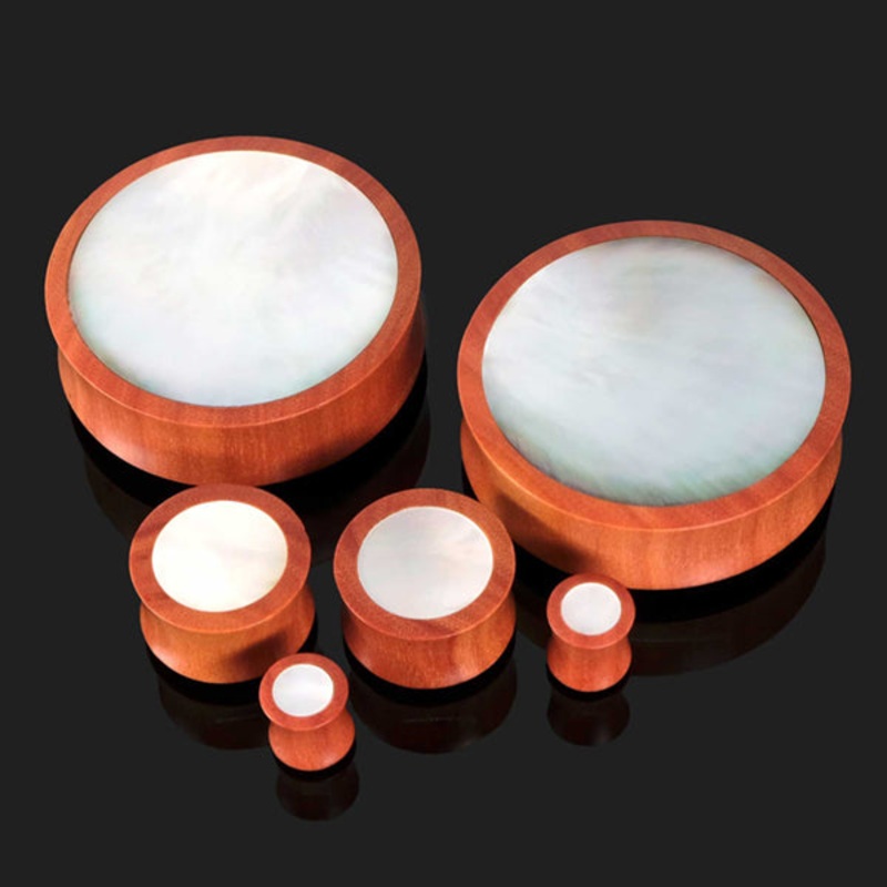 Pearl & Saba Wood Plugs 00 gauge (10mm) Saba Wood
