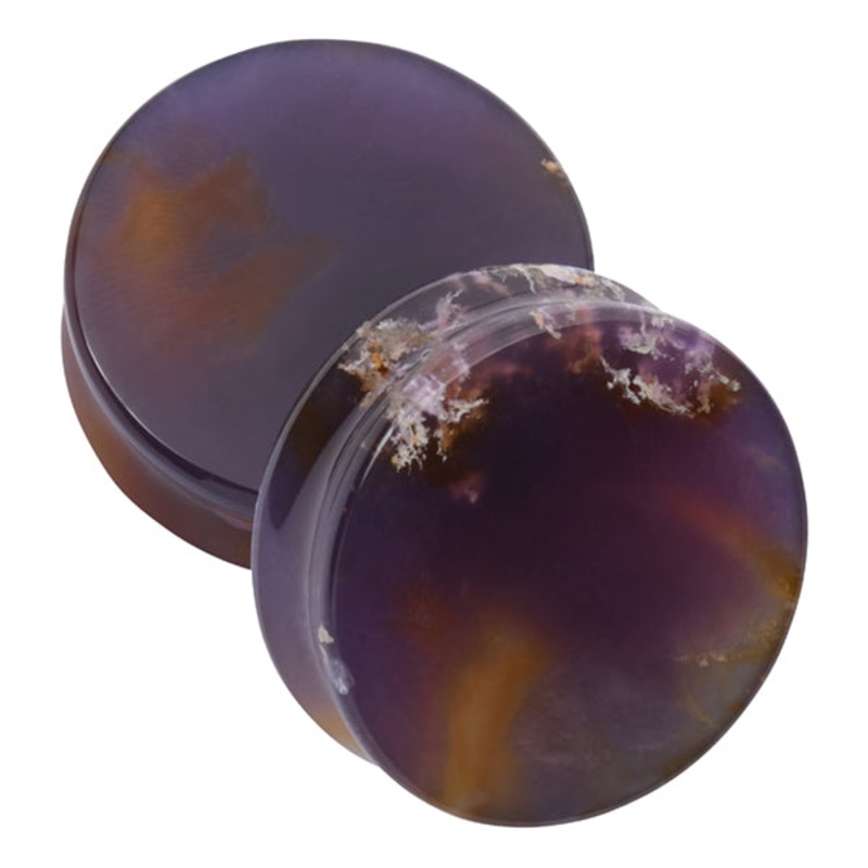 Purple Chalcedony Plugs 00 gauge (10mm) Purple Chalcedony
