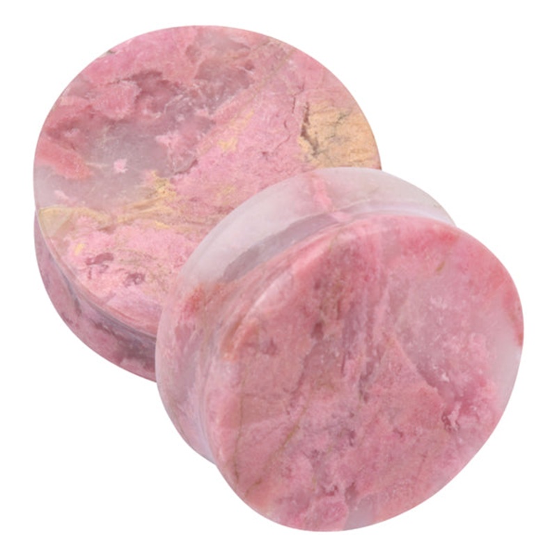 Rhodonite Plugs 00 gauge (10mm) Rhodonite