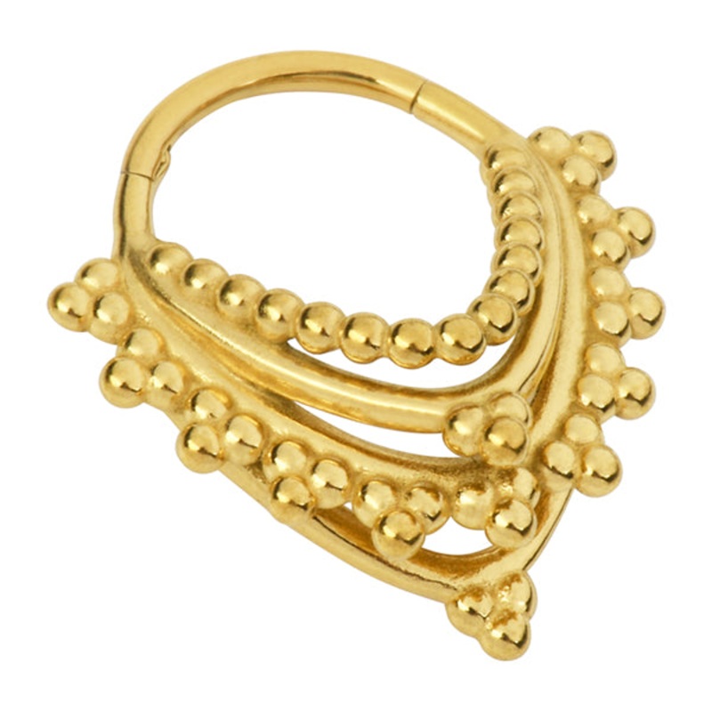 Super Stack Gold Hinged Ring 16g – 5/16″ diameter (8mm) Gold Stainless