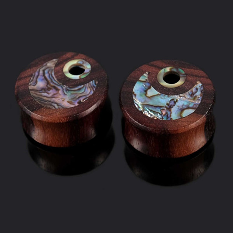 Windu Abalone & Sono Wood Plugs 00 gauge (10mm) Sono
