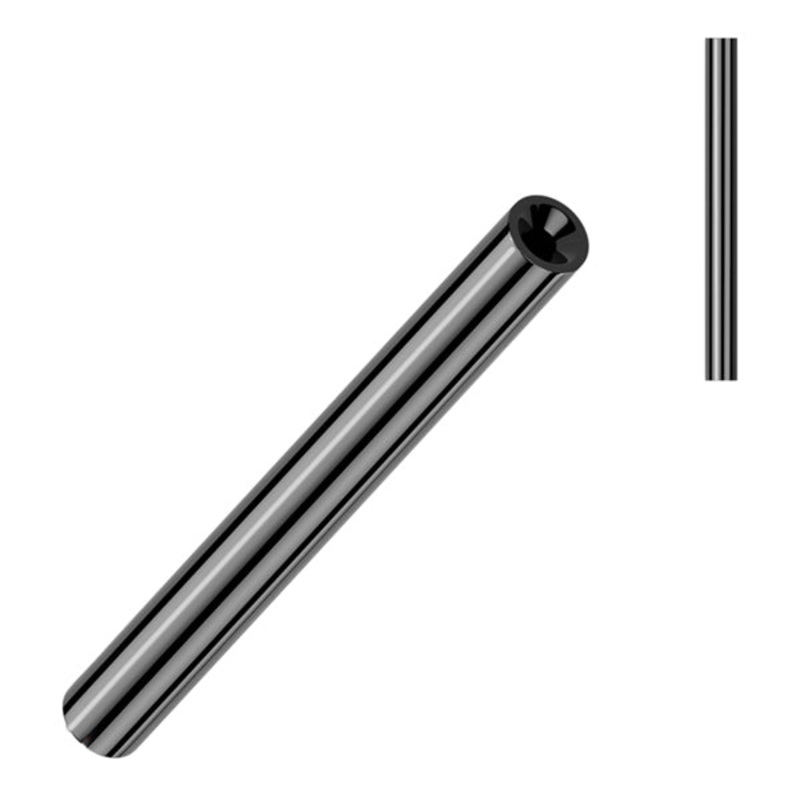 14g Threadless Black Titanium Straight Barbell (no ends) 14g – 15/32″ long (12mm) Black Titanium