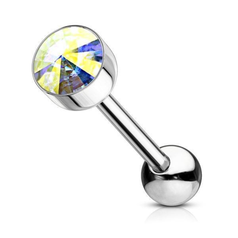 7mm Gem Top Barbell 14G Aqua
