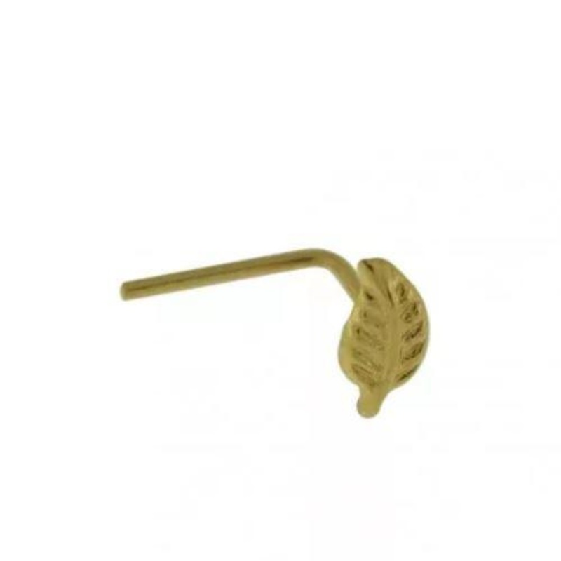 9kt Yellow Gold Feather Nose L Bend 22G