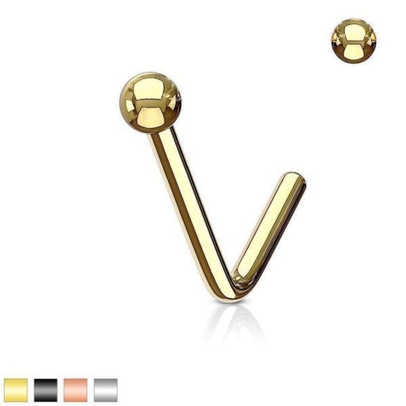 Ball Nose L Bend 20G 18G 20G Black