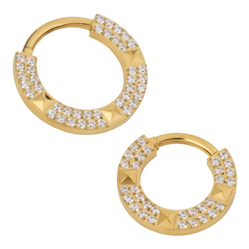 Giza Gold Titanium Hinged Ring 16g – 5/16″ diameter (8mm) Gold Titanium