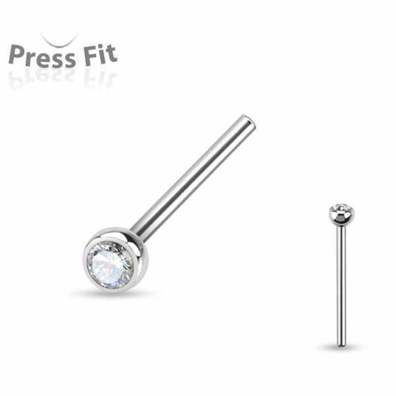 Fishtail Gem Nose Bone 20G 18G 20G Aqua