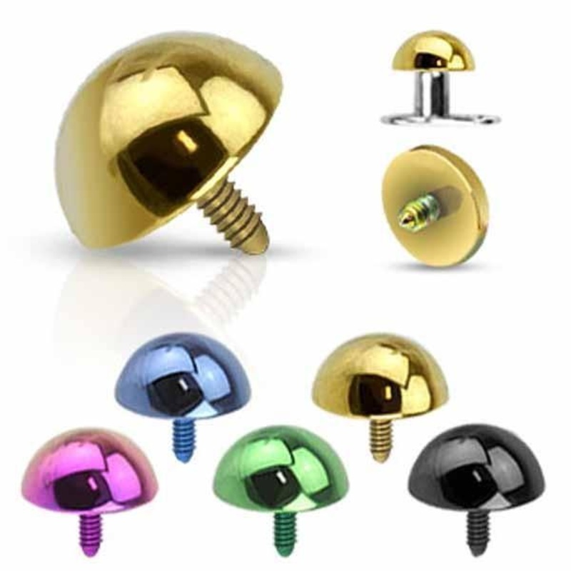 IP Half Ball Dermal Top 14G Blue 5mm