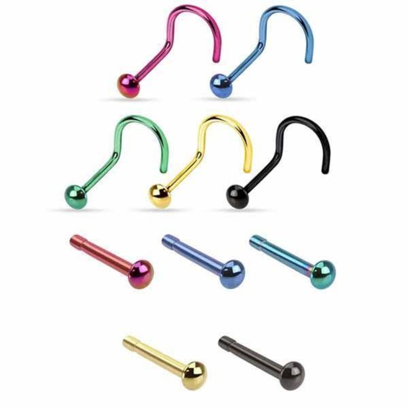 IP Nose Bone-Screw 20G 18G Black 18G Nose Bone
