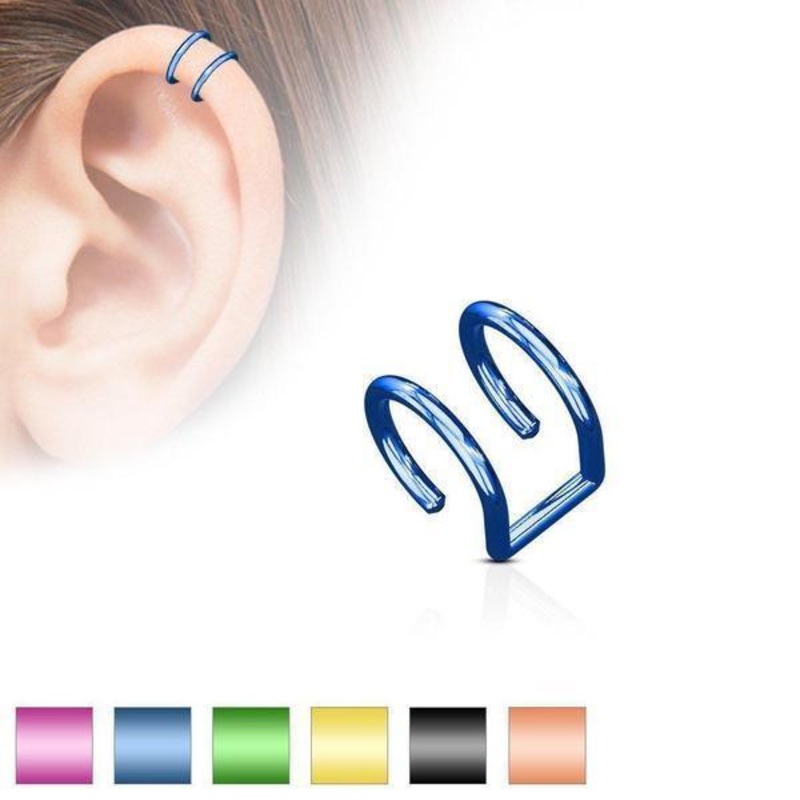 Non-Piercing Double Ring Black