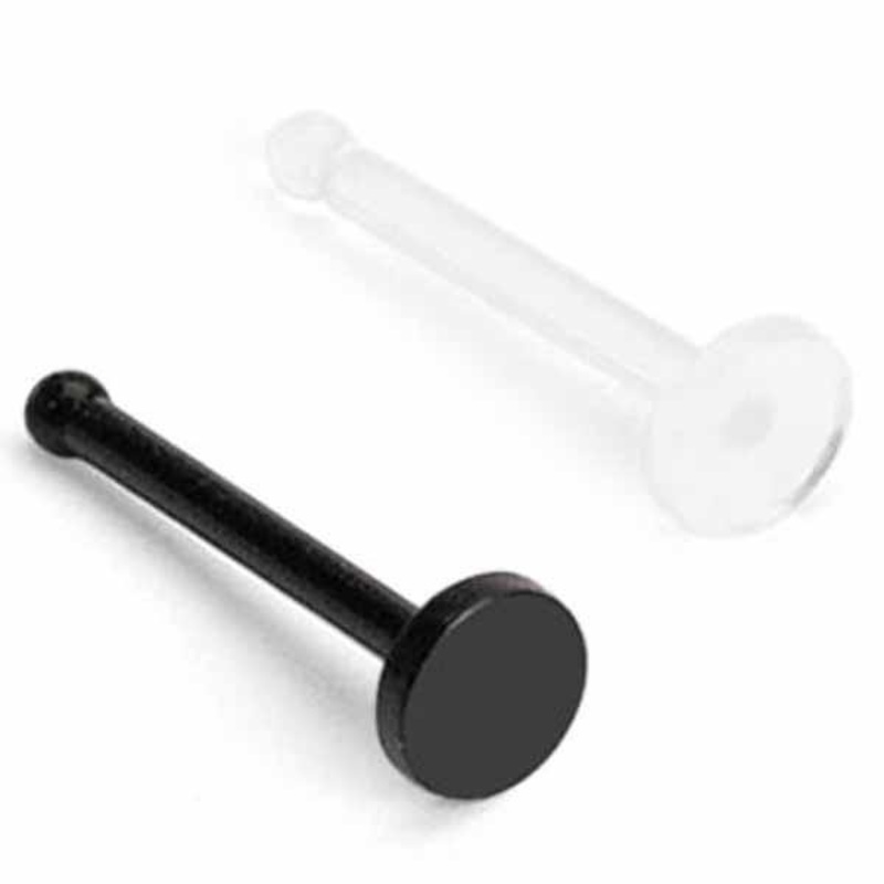 PAIR of Bioflex Nose Bone Retainers 20G Black (Pair)