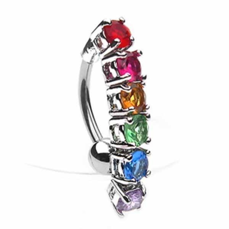 Pride Top Drop Belly Bar 14G