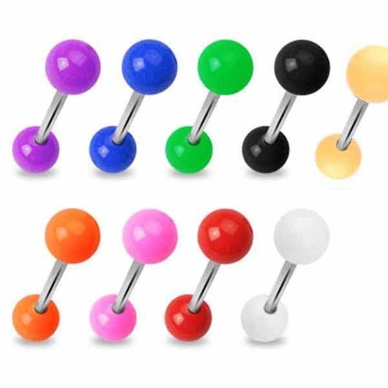 Solid Colour Barbell 14G Black