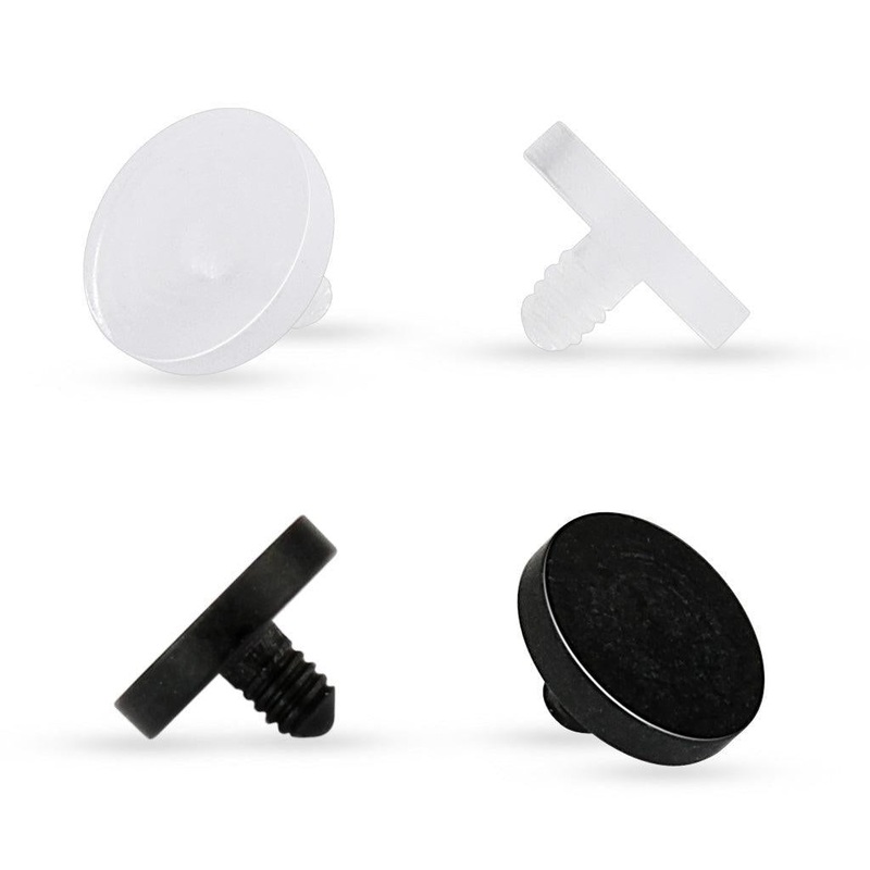 Pair Dermal Retainer 14G Clear