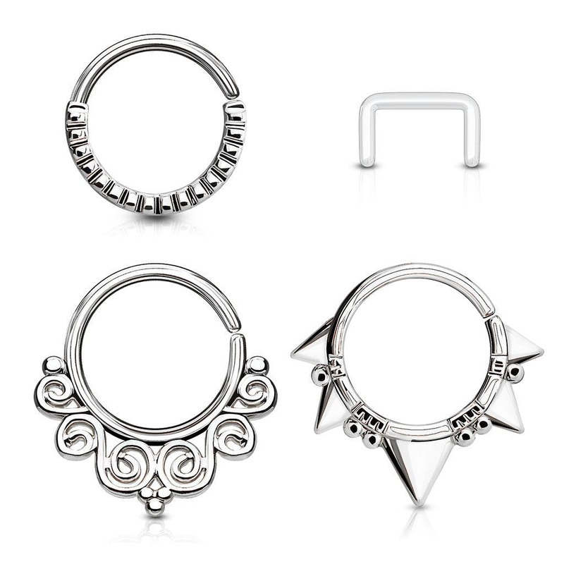 3pc Twist Rings and Retainer 16G (2) Gold