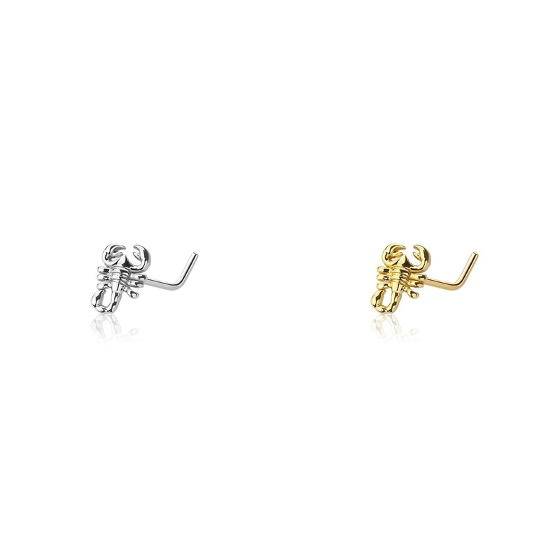 Scorpion Nose L Bend 20G Gold