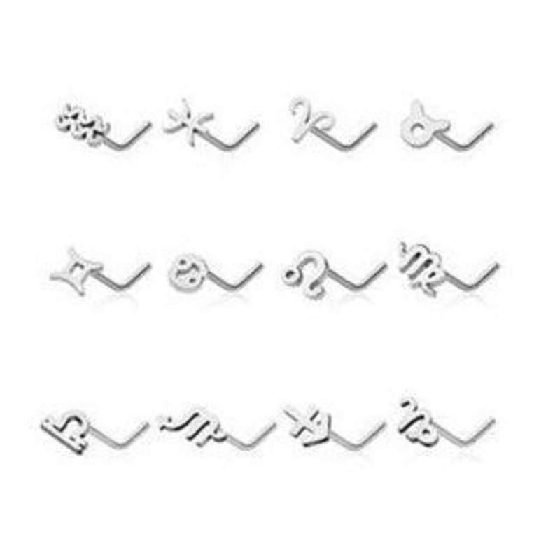 Zodiac Nose L Bend 20G Aries Black