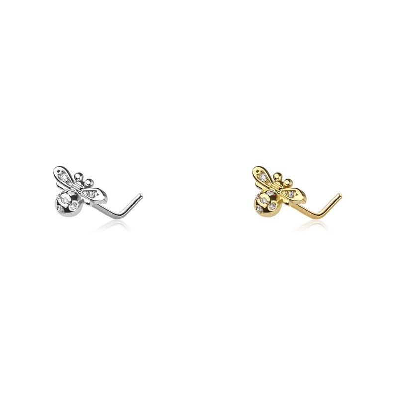 Bee Nose L Bend 20G Gold