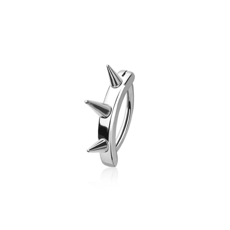 Spike Hinged Belly Bar 14G