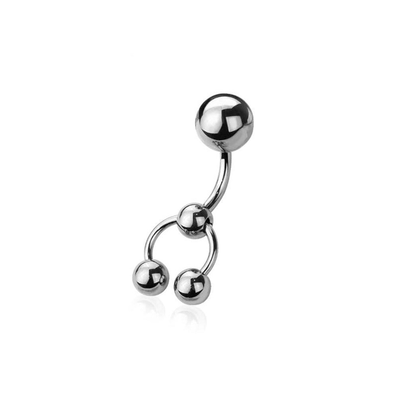 Titanium Horseshoe Dangle Belly Bar 8mm