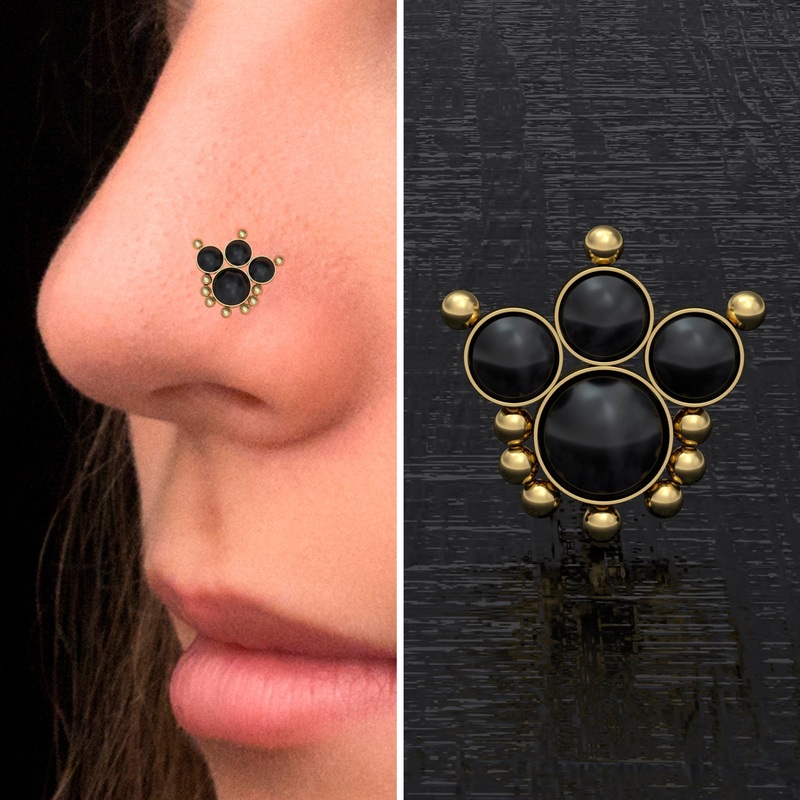 Onyx Nose Bone Stud Surgical Steel
