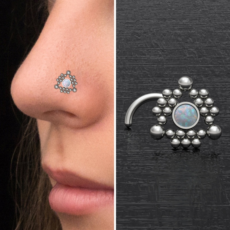 Opal Nose Stud Titanium