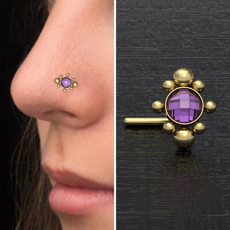Surgical Steel Nose Screw Stud CZ