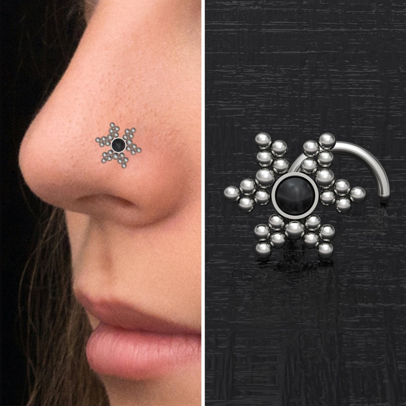 Titanium Nose Screw Stud Onyx